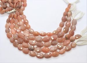 ลูกปัดมูนสโตนสีพีชทรงหัวใจเจียระไนแบบ Briolette ขนาด 5 มม. ลูกปัดหัวใจพลอยมูนสโตนสีพีชธรรมชาติ 7 นิ้ว สำหรับทำเครื่องประดับ - Product Image 4