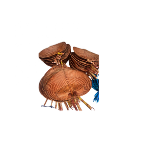 Ventilateur à main en feuille de palmier vintage tenture murale pour événement fête été mariage cadeau en osier et décoration de la maison - Product Image 5