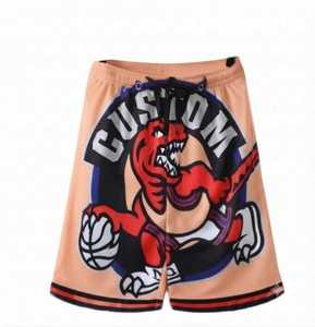Shorts de basketball personnalisés PeachMesh pour hommes, taille élastique, séchage rapide, respirant, en tissu polyester maillé, coupe ample avec poches latérales - Product Image 1