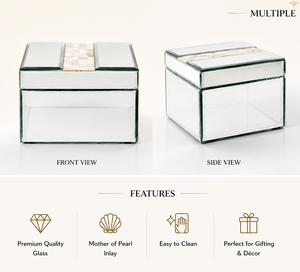 Luxury <b>Silver</b> Mirror Glass Decorative Storage Box Set Dragonfly <b>Knob</b> Premium Jewelry Vanity Organizer Boxes Home Decor Lacquered - Product Image 4