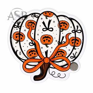 Soporte de Pestañas Acrílico con Diseño de Calabaza de Halloween y Lazo Naranja, para Extensiones de Pestañas, con Impresión de Logotipo Personalizado - Product Image 3