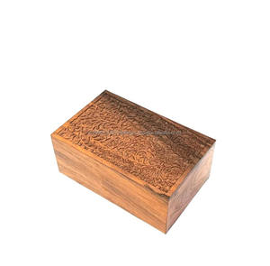 Urna Funeraria de Madera Marrón Estilo Americano Personalizada con Grabado, Nuevo Diseño, Urnas al por Mayor para Funerales, la Mejor Calidad de la India - Product Image 1