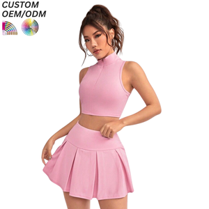 ชุดเสื้อผ้าเทนนิสแบบระบายอากาศได้ดีพร้อมกางเกงขาสั้น แห้งเร็ว รับผลิตแบบ OEM ODM สำหรับขายส่ง พร้อมโลโก้ด้านหน้า - Product Image 4