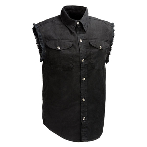 Chaleco vaquero sin mangas para hombre, de algodón suave, estilo motero, diseño vintage lavado, para hombre, estilo motero, camisas de motociclista en venta - Product Image 3