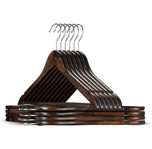 Custom <b>Black</b> Walnut High End Display Hotel Vintage Hanger Handcrafted Wholesale Home Shop Clothing Store Hanger - Product Image 1