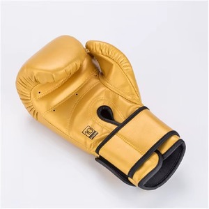 Gants de boxe haut de gamme en cuir doré, mitaines d'entraînement professionnelles pour arts martiaux, sparring, frappe, boxe thaïlandaise - Product Image 4
