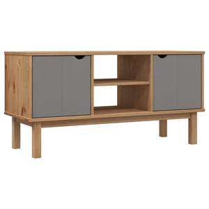 Meuble TV en bois d'ingénierie en pin massif, marron et gris - Supports TV - Product Image 2