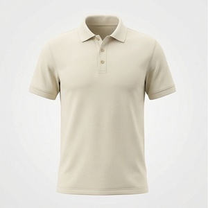 Polo en piqué de coton à manches courtes pour homme, couleur unie, respirant, tissu tricoté décontracté, coupe classique - Product Image 1