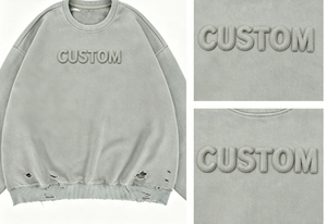 เสื้อสเวตเชิ้ตโอเวอร์ไซส์ Glory Custom คอกลม ดีไซน์ลายนูน แต่งยับ ผ้าฝ้าย 100% คุณภาพพรีเมียม สำหรับทุกเพศ - Product Image 5