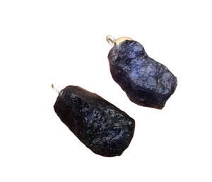 Awesome Quality Natural Blue Iolite Gemstone Rough Pendant Jewelry Making 92.5 Sterling Silver 2-Piece Trendy Gift Factory Price - Product Image 1