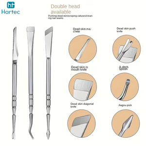 3 Pcs Stainless Steel Manicure Set, Featuring a Double-Head Cuticle Pusher And Storage Box Professional Nail Cuticle Pusher <b>Tool</b> - Product Image 5