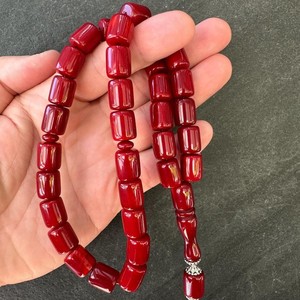 Perles de prière islamiques en résine de couleur personnalisée, écologiques et faites à la main, avec pompon, accessoire de prière musulman Misbaha - Product Image 1