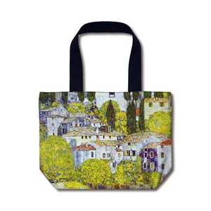 AU-01802 Sac fourre-tout pour femme Klimt Art Design 'Church at Cassone' Élégant et élégant - Product Image 1