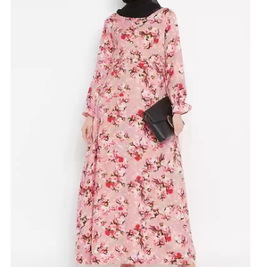 Último Modelo de Abaya Étnica Islámica con Estampado Floral, Vestido Tradicional Musulmán, Vestido Largo con Vuelo, Túnica Maxi, Abaya Marroquí - Product Image 1