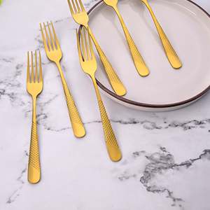 Timeless Stainless Steel Golden Tableware Set of 6 Dinner <b>Forks</b> - Product Image 1