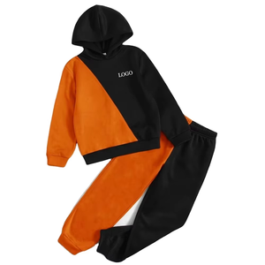 Ensemble 2 pièces pour homme, sweat à capuche décontracté et pantalon long, couleur unie, coton, coupe ample, pour vêtements de sport d'hiver - Product Image 1