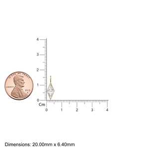 Colgante de oro macizo amarillo de 18k con cuarzo blanco en forma de cometa / Piedra de nacimiento de abril / Engaste para joyería / Gema transparente / Corte de diamante - Product Image 3