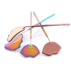 Espejo de forma redonda de extensión de pestañas de acero inoxidable de alta calidad con punta puntiaguda Mango de diferentes colores Etiqueta privada - Product Image 4