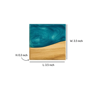 Premium Quality Wholesale Insulated Square Acacia Wood Epoxy Resin <b>Coaster</b> for Beverage Cups <b>Beer</b> Coffee Tea Resin <b>Coaster</b> set - Product Image 4