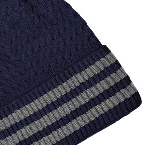 Gorro de Punto Gris Marino a Rayas con Puño, Gorro de Invierno para Hombre y Mujer, Logotipo Personalizado, Fabricante de Ropa OEM, Venta al Por Mayor - Product Image 6