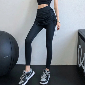 Leggings de Yoga Morados de Cintura Alta y Largo Completo con Detalle Fruncido, Cintura Elástica, Estiramiento en Cuatro Direcciones, Pantalones Sin Costuras de Run Apparel - Product Image 6
