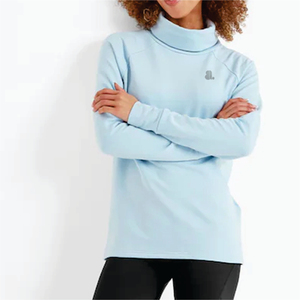 T-shirt décontracté d'été à col roulé pour femme, manches longues, 100 % coton biologique, respirant, écologique, séchage rapide, avec logo - Product Image 1