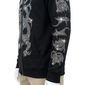 เสื้อฮู้ดดี้สไตล์ฮิปฮอปประดับเพชรและงานปักลาย  ผ้าหนา 360 GSM ใส่สบายสำหรับผู้ชายและผู้หญิง - Product Image 3
