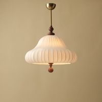 Lampu Gantung Plafon Ramah Lingkungan Modern dengan Kap Lampu Kain Berbentuk Bunga untuk Dekorasi Rumah Dalam Ruangan Diwali, Perlengkapan Ruang Tamu