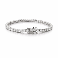 Pulsera de tenis con diamantes de corte redondo de moda Namivaa, con eslabones de piedras completas, joyería elegante, regalo para mujer