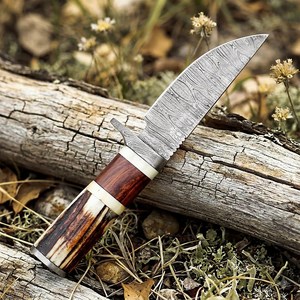 Custom Hand Forged Damascus Steel Fixed Blade Hunting <b>Knife</b> Industrial Grade Clip Point Natural Stag Horn <b>Handle</b> OEM ODM <b>Knife</b> - Product Image 5