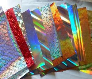 Wholesale PET Multi Pattern <b>Transparent</b> Holographic Self Adhesive Film Packaging Branding Stickers Photo Frames Decorative Craft - Product Image 3