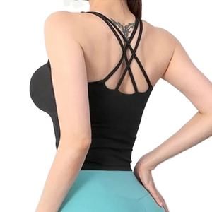 Sujetador deportivo de Fitness con relleno extraíble Reversible sin costuras transpirable para mujer estilo Simple Push-Up para correr y gimnasio - Product Image 6