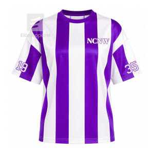 Custom NCNW Council Sweatshirt Striped Short Sleeve purple & white Casual Style for female with polyester lining - Product Image 1