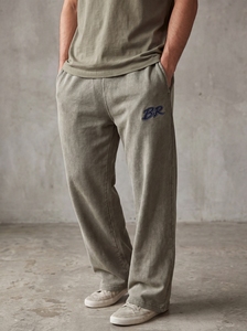 Mens Washed Wide <b>Leg</b> Sweatpants Loose Fit Cotton Terry Jogger <b>Pants</b> Casual Vintage <b>Straight</b> <b>Leg</b> <b>Track</b> <b>Pants</b> - Product Image 5