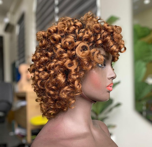 วิกผมเรมี่ผมต่อแบบสั้นยาวสำหรับฤดูใบไม้ผลิผมหยิกเป็นลูกไม้ด้านหน้าทำจากหนังศีรษะเต็มศีรษะ - Product Image 5