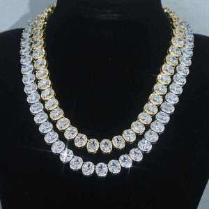 Collier de luxe pour femme en or 18 carats plaqué or, avec diamants de laboratoire taille brillant, idéal pour mariage, fiançailles, cadeau, bijoux au design de pierres graduées - Product Image 1
