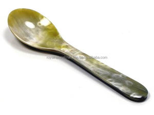Cuchara de servir de cuerno de la mejor calidad, ecológica, hecha a mano, elegante, moderna, de color natural, accesorios de cocina, tapa de paja para fiestas - Product Image 2