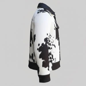 Veste en cuir pour homme, en cuir de vache véritable, imperméable, avec logo personnalisé, veste d'hiver. - Product Image 3