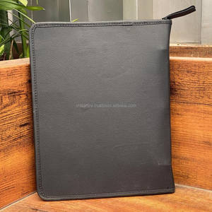 Custom Hand Tooled Leather Zipper Padfolio Folder A4 Notebook Cover Agenda Planner Cowhide Padfolio Organizer with 3 Ring Binder - Product Image 4