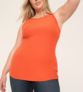 Camiseta sin mangas de algodón acanalado multicolor OEM para mujer, camisetas sin mangas de algodón de alta calidad, tejido de punto acanalado con etiqueta privada - Product Image 5