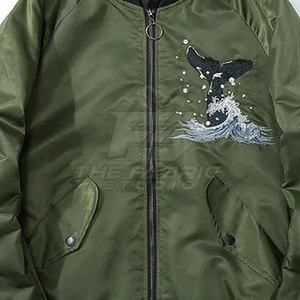 Chaqueta Sukajan de Moda Urbana Vintage de Alta Calidad, con Bordado Detallado, Tela Satinada, Cuello Alto, Estilo Casual y Transpirable - Product Image 5