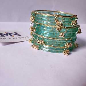 Kashmiri Traditional Handmade <b>Glass</b> <b>Bangles</b> Set for Women Elegant Bridal Chudiyaan Ethnic Festival Wear Jewelry - Product Image 6