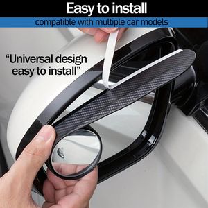 Set di 2 Copri Specchietti Laterali Universali in Fibra di Carbonio, Facile Installazione, Specchietti Angolo Cieco per Auto con Copertura Antipioggia, Design Elegante - Product Image 4