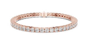 Bracelet unisexe classique en diamant de laboratoire, double fermoir caché, or rose massif 18 carats plaqué rhodium, 6,3 carats, idéal pour offrir, pour les fêtes ou au quotidien - Product Image 4