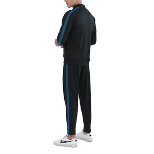 Conjunto Deportivo para Hombre, Manga Larga, Cierre de Media Cremallera, Color Sólido, Bolsillos Laterales, Corte Regular, Estilo Deportivo Casual para Otoño, Poliéster y Algodón - Product Image 2
