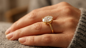 <b>Custom</b> Gold Jewelry Oval Cut Lab Grown Diamond 14K Gold Lab Grown Diamond Wedding <b>Ring</b> - Product Image 2