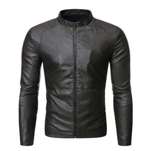 Chaquetas de hombre de color sólido, diseño personalizado, chaqueta de cuero informal para hombre, cuero genuino, precio al por mayor. - Product Image 1