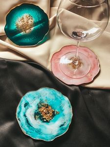 Resin <b>Agate</b> Luxury Eco-Friendly Handmade Decorative <b>Coaster</b> Drink Protector for Living Room Side Table Office Desk Restaurant - Product Image 2