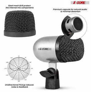 Kit de Micrófonos Profesionales de 5 Núcleos para Conga, Snare y Tom, con Conexión XLR, Cardioide y Unidireccional - Product Image 6