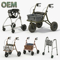 Déambulateur léger en aluminium personnalisé OEM Taïwan avec frein linéaire, capacité 130 kg, aides à la vie quotidienne, service complet